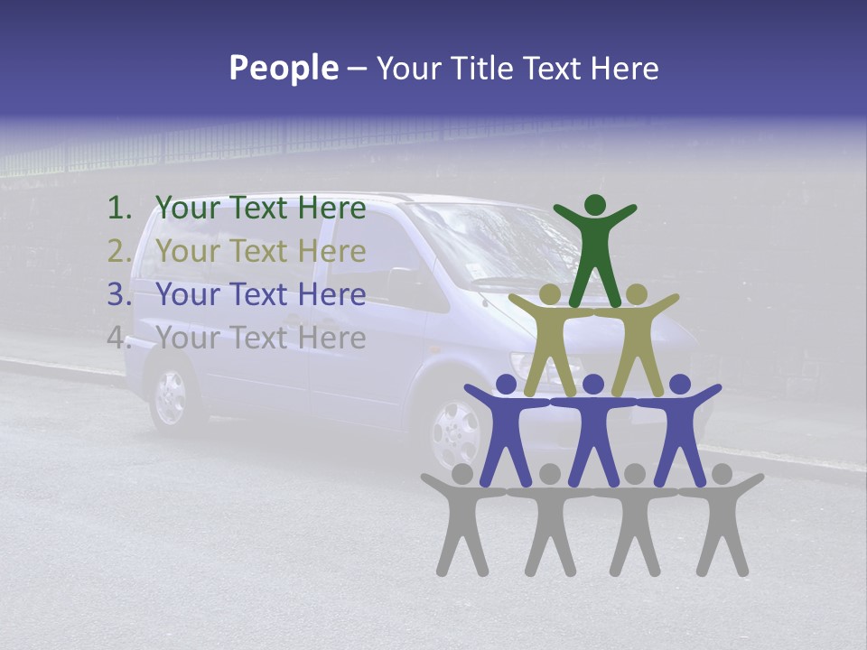 Lilac Up Market Minivan PowerPoint Template