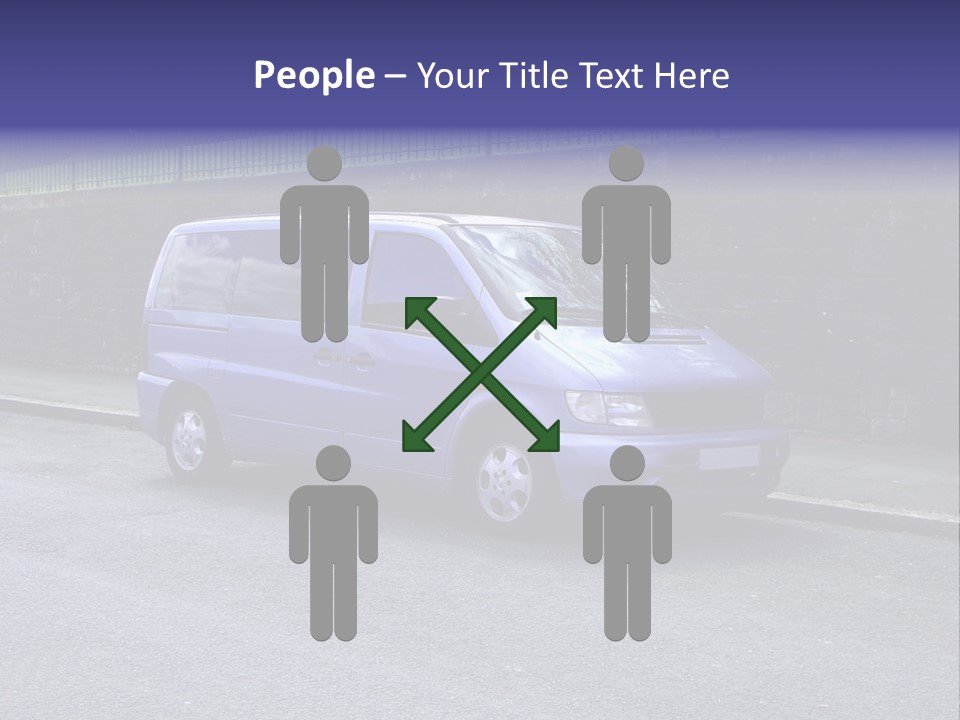 Lilac Up Market Minivan PowerPoint Template