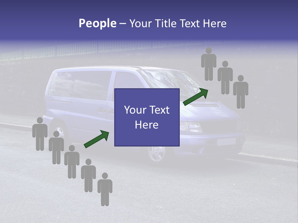 Lilac Up Market Minivan PowerPoint Template