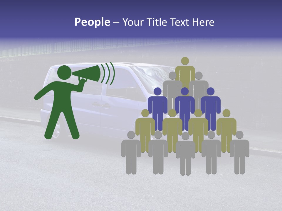 Lilac Up Market Minivan PowerPoint Template
