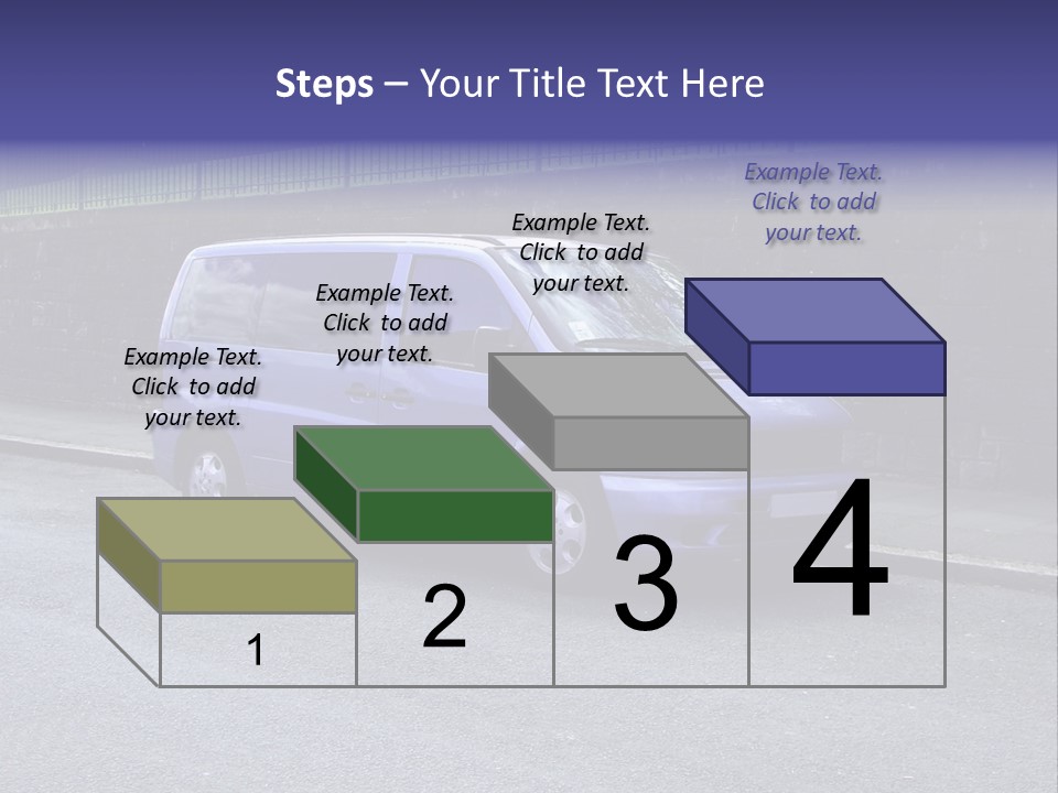 Lilac Up Market Minivan PowerPoint Template