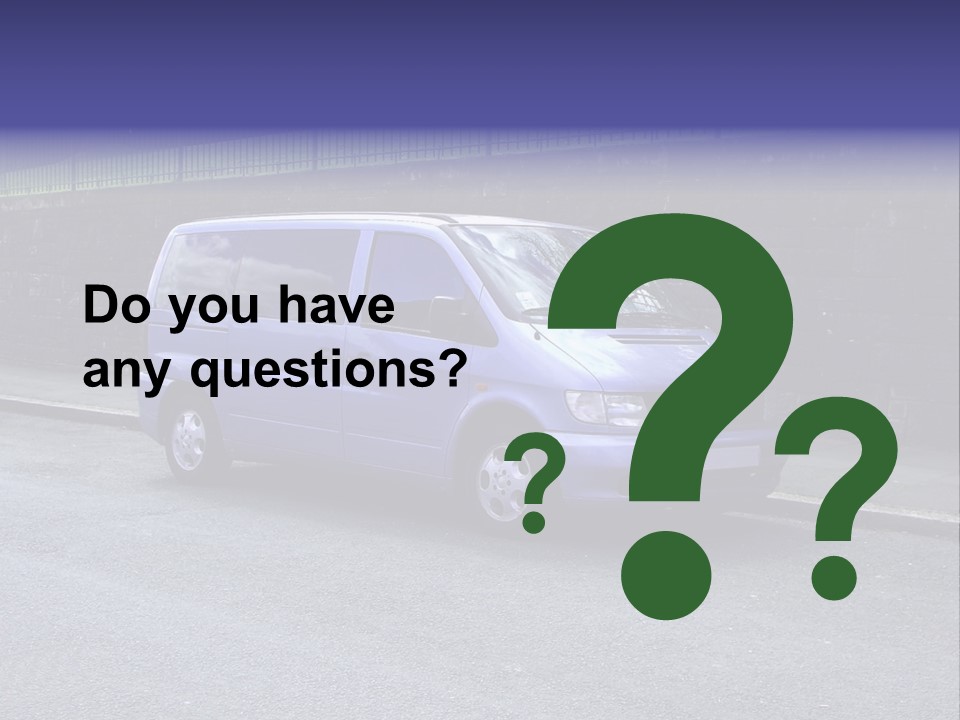 Lilac Up Market Minivan PowerPoint Template