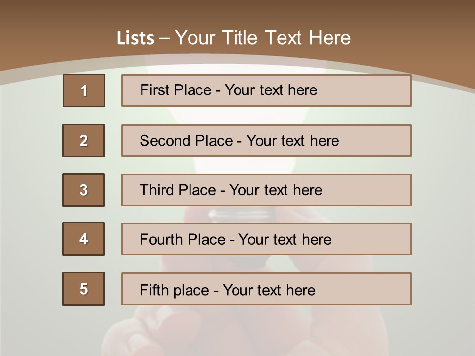 Glowing Lightbulb In Hand PowerPoint Template