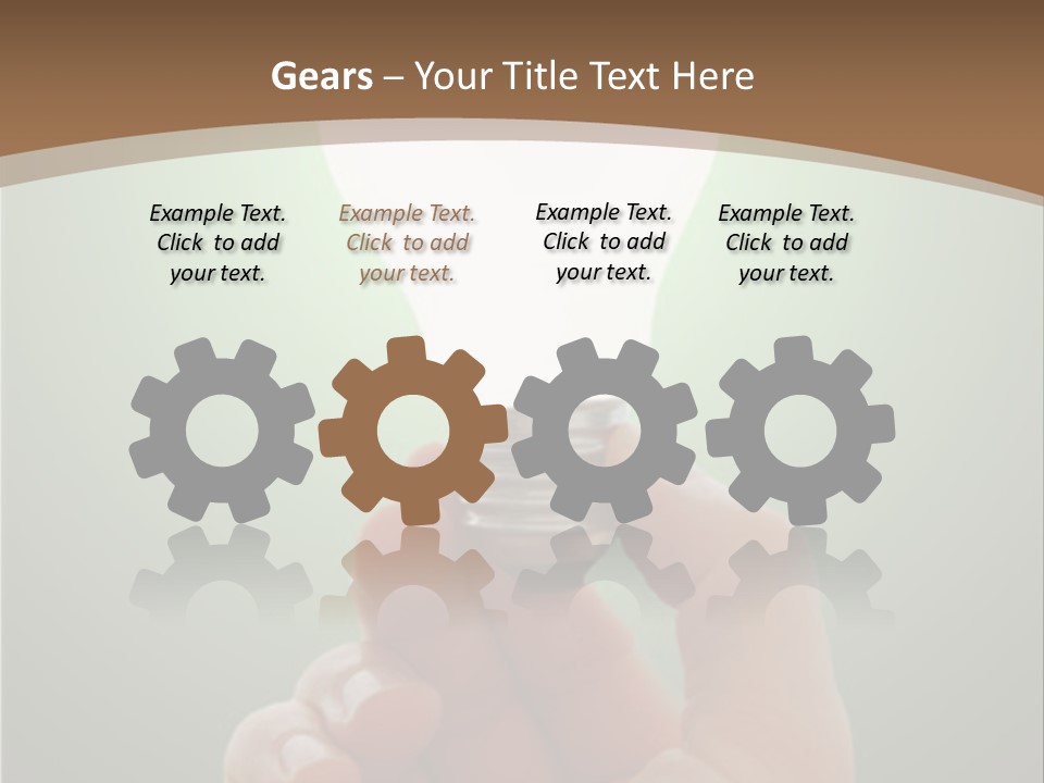 Glowing Lightbulb In Hand PowerPoint Template