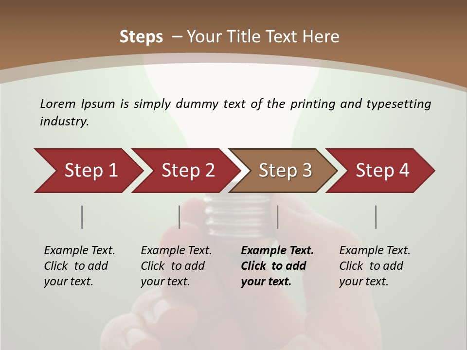 Glowing Lightbulb In Hand PowerPoint Template