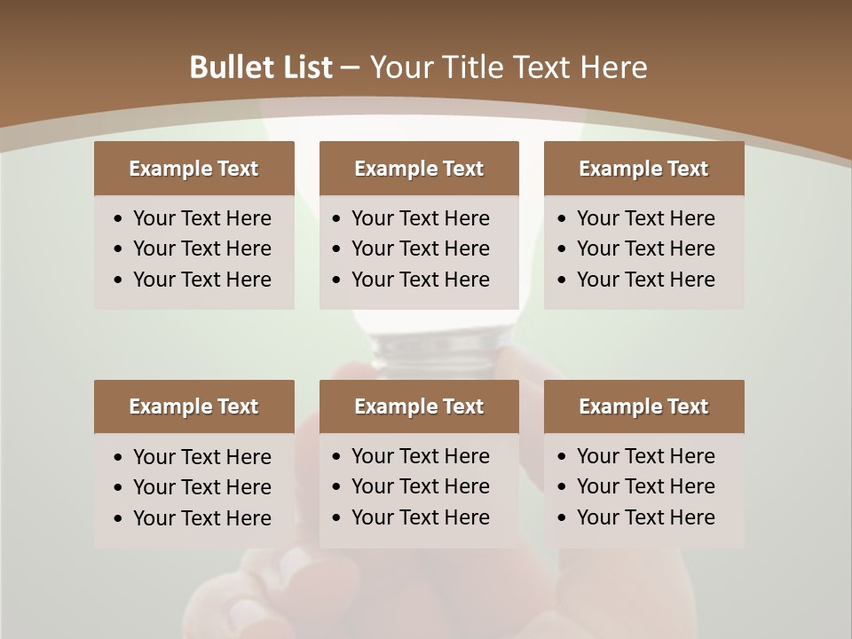 Glowing Lightbulb In Hand PowerPoint Template