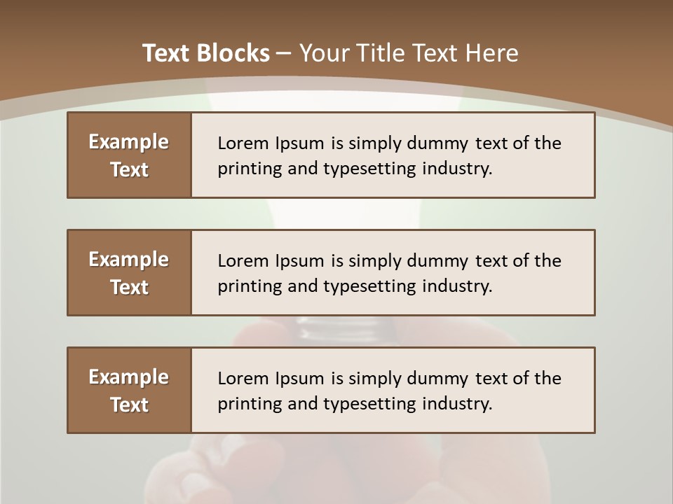 Glowing Lightbulb In Hand PowerPoint Template
