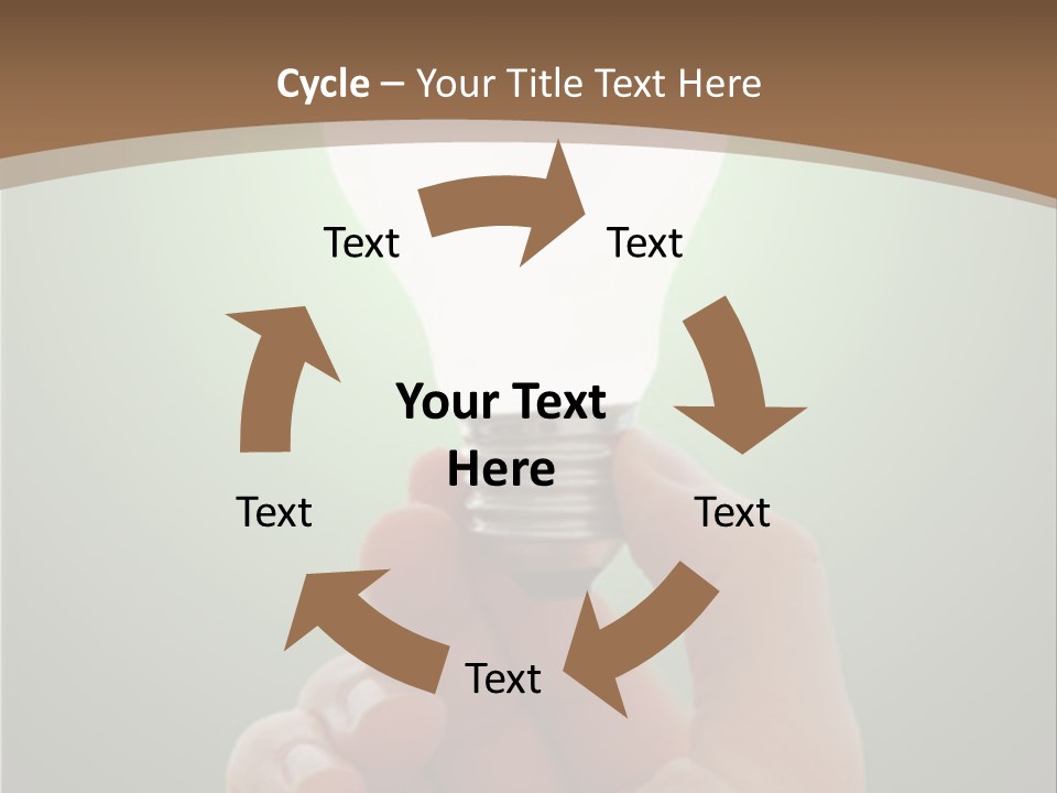 Glowing Lightbulb In Hand PowerPoint Template