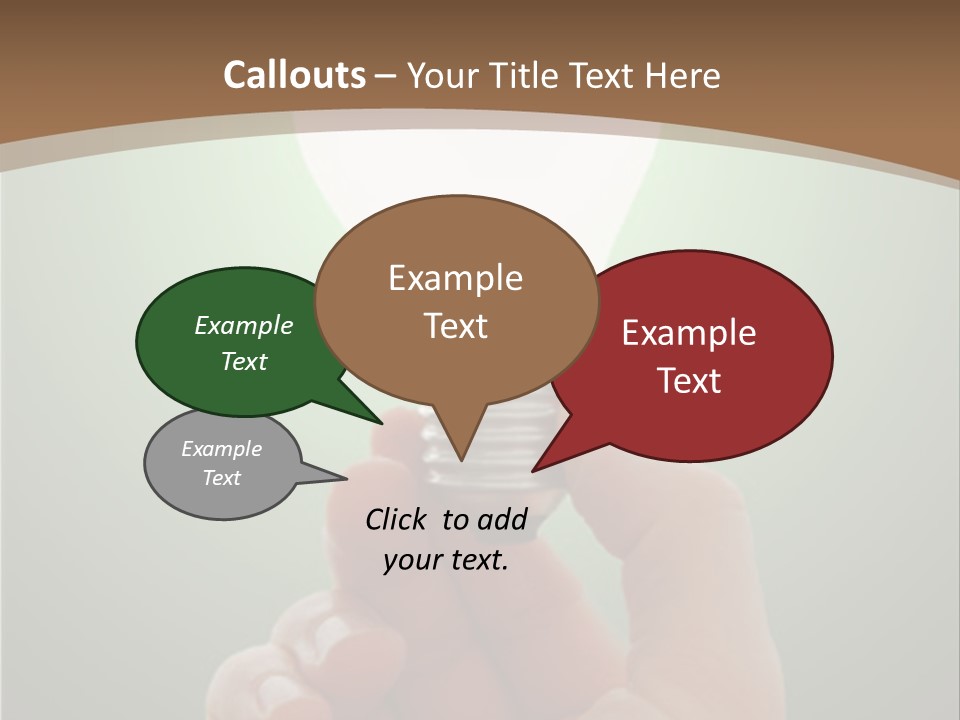 Glowing Lightbulb In Hand PowerPoint Template