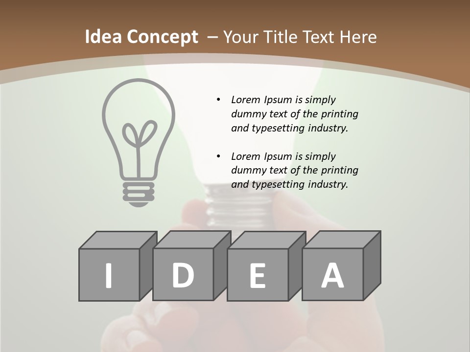 Glowing Lightbulb In Hand PowerPoint Template