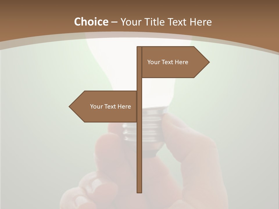 Glowing Lightbulb In Hand PowerPoint Template