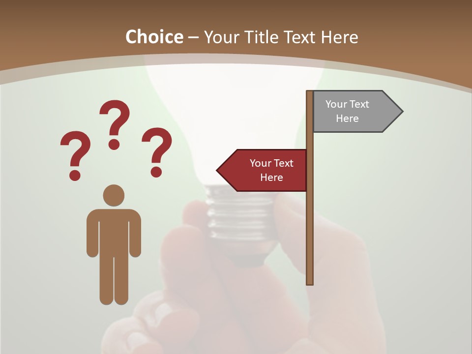 Glowing Lightbulb In Hand PowerPoint Template