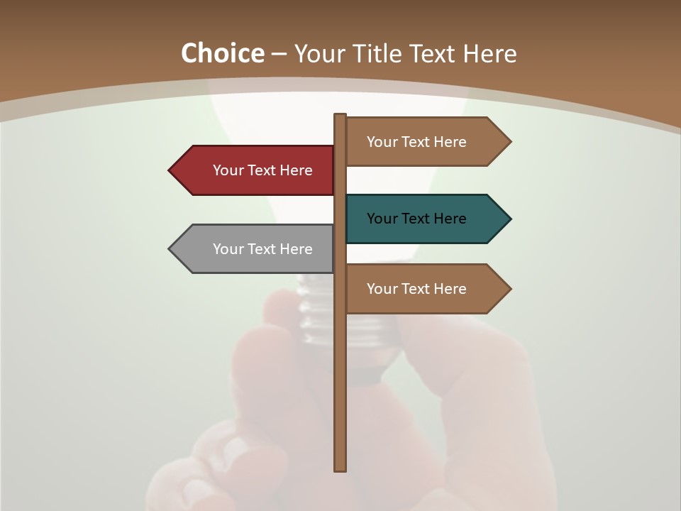 Glowing Lightbulb In Hand PowerPoint Template