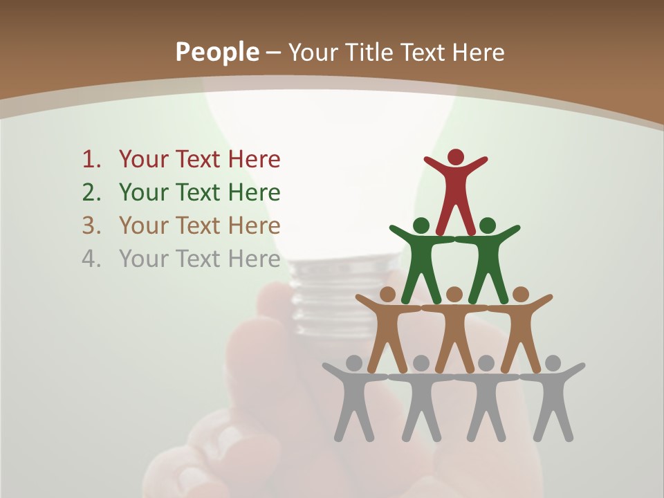 Glowing Lightbulb In Hand PowerPoint Template