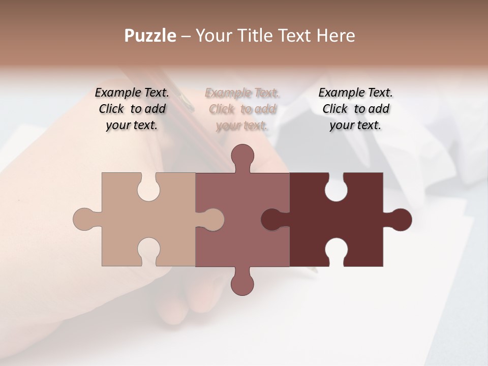 Writting On Empty Sheet Of Paper PowerPoint Template