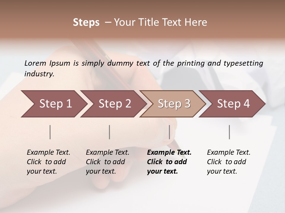 Writting On Empty Sheet Of Paper PowerPoint Template