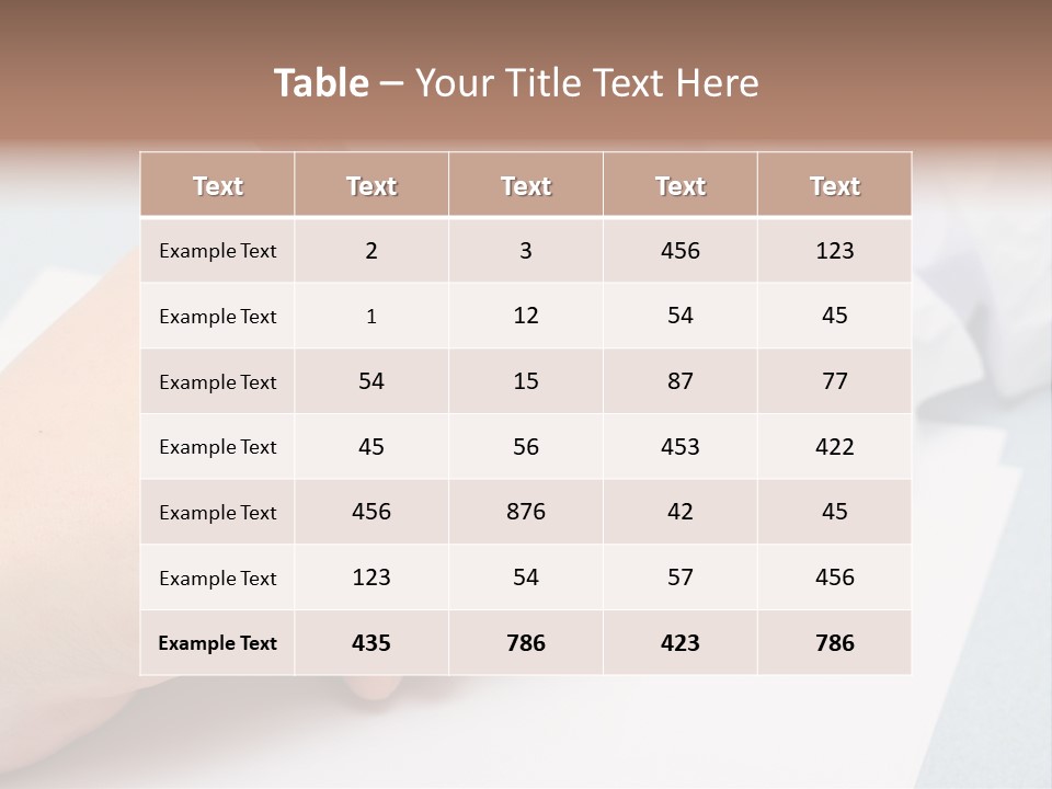 Writting On Empty Sheet Of Paper PowerPoint Template