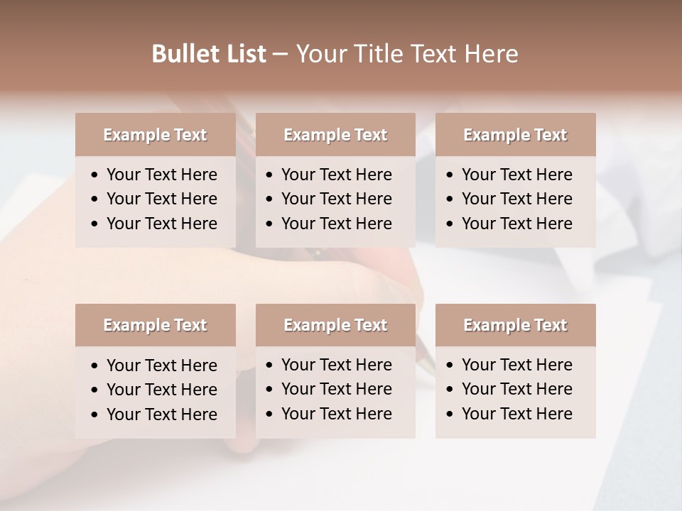 Writting On Empty Sheet Of Paper PowerPoint Template