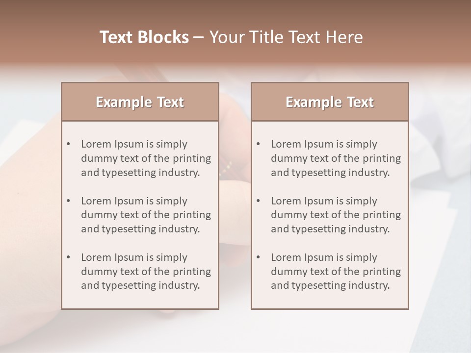 Writting On Empty Sheet Of Paper PowerPoint Template