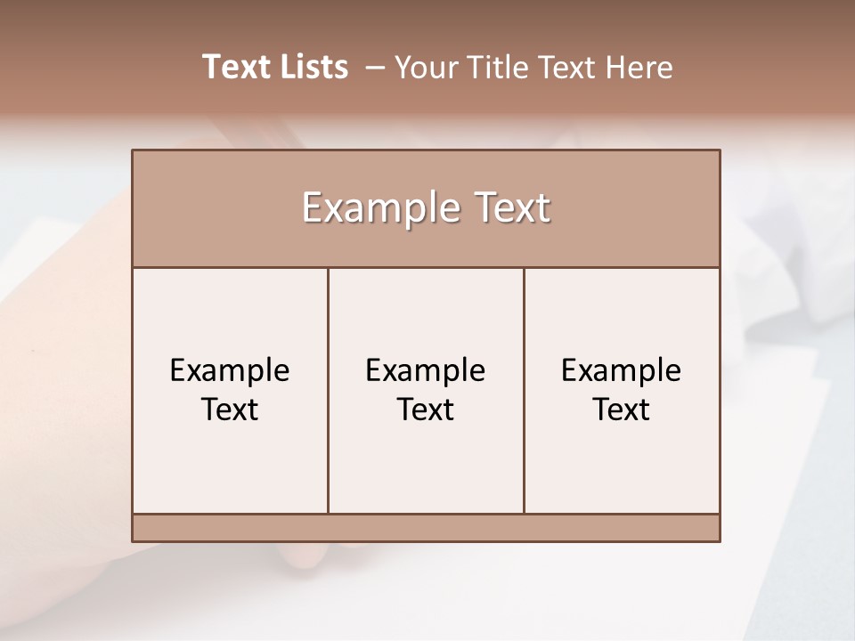 Writting On Empty Sheet Of Paper PowerPoint Template