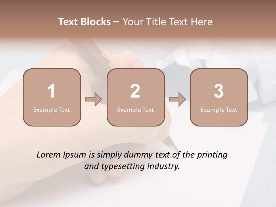 Writting On Empty Sheet Of Paper PowerPoint Template