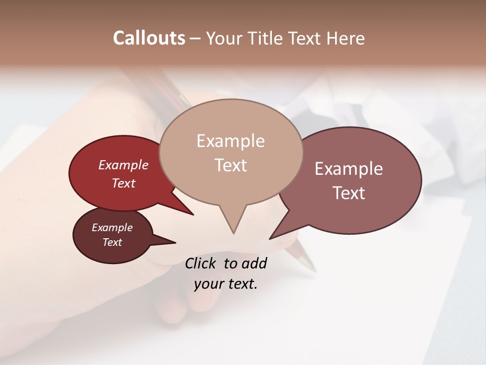 Writting On Empty Sheet Of Paper PowerPoint Template
