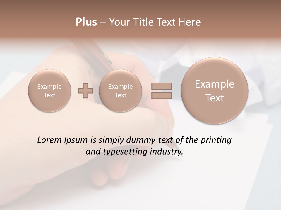 Writting On Empty Sheet Of Paper PowerPoint Template