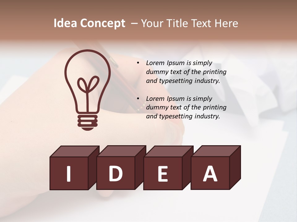 Writting On Empty Sheet Of Paper PowerPoint Template