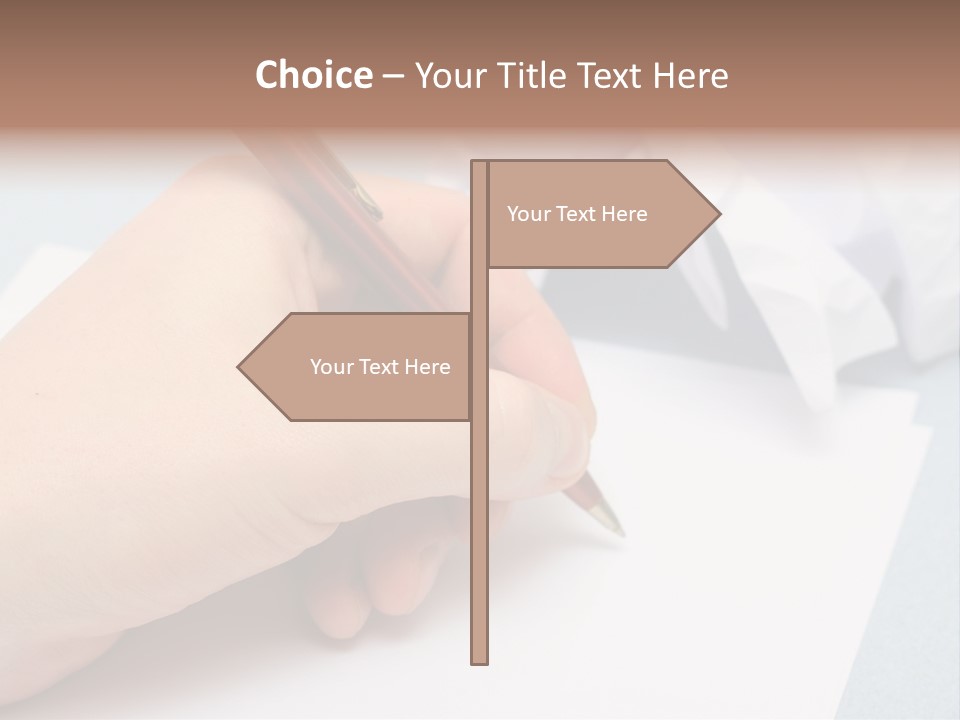 Writting On Empty Sheet Of Paper PowerPoint Template