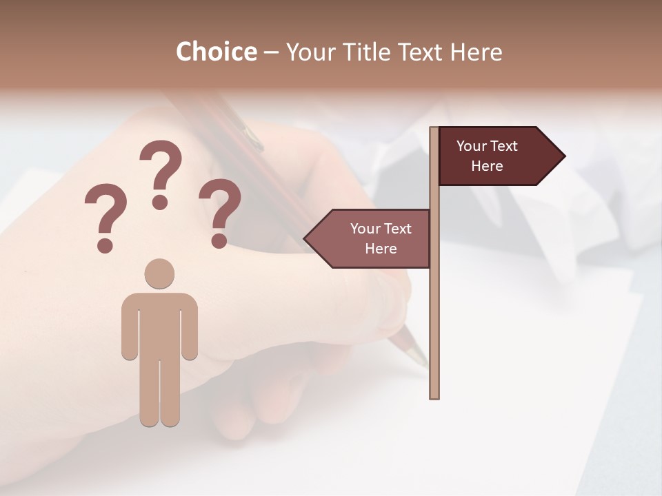 Writting On Empty Sheet Of Paper PowerPoint Template