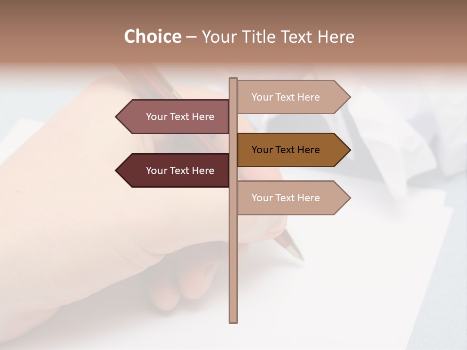 Writting On Empty Sheet Of Paper PowerPoint Template