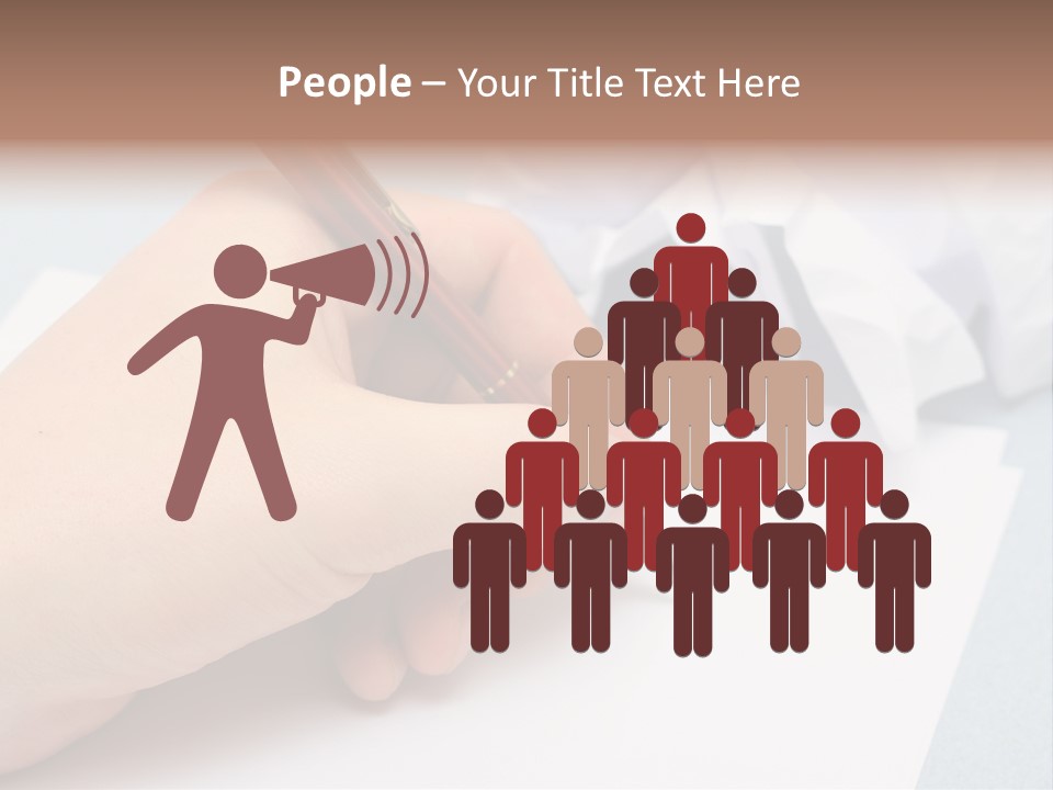 Writting On Empty Sheet Of Paper PowerPoint Template