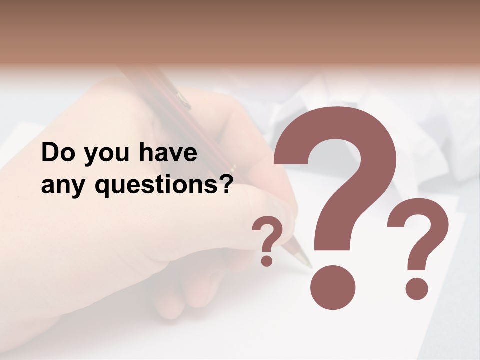 Writting On Empty Sheet Of Paper PowerPoint Template