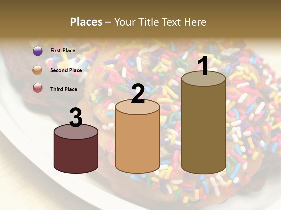 Festive Donuts With Rainbow Sprinkles. PowerPoint Template