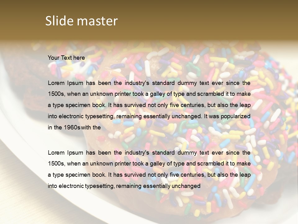 Festive Donuts With Rainbow Sprinkles. PowerPoint Template