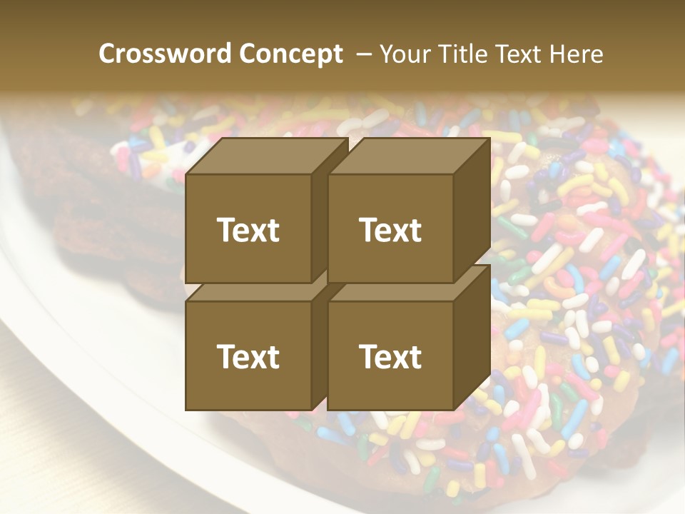 Festive Donuts With Rainbow Sprinkles. PowerPoint Template