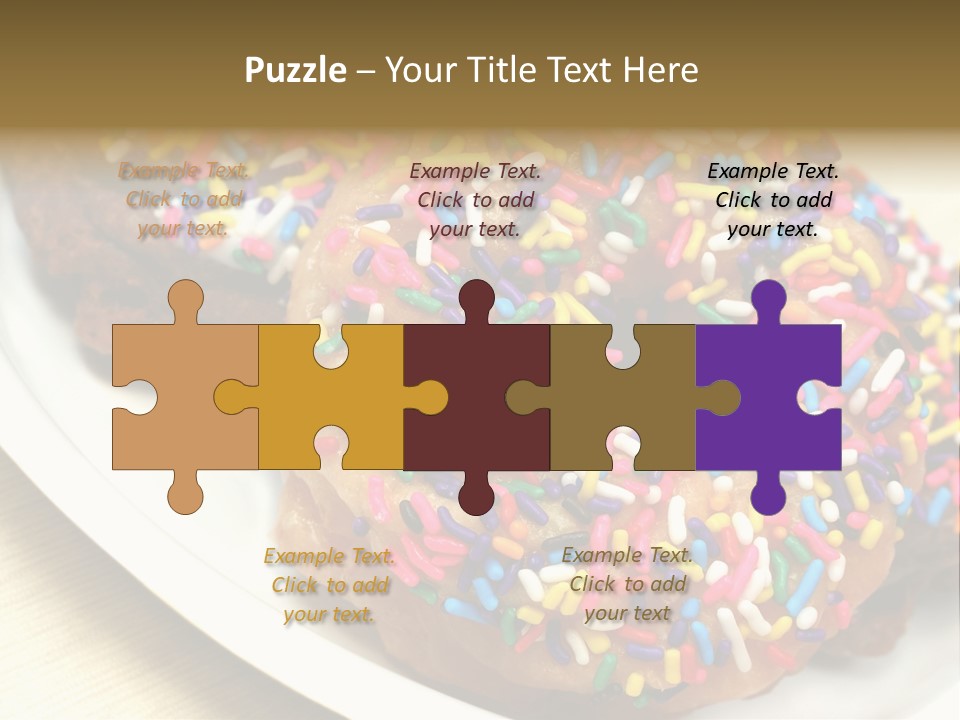 Festive Donuts With Rainbow Sprinkles. PowerPoint Template