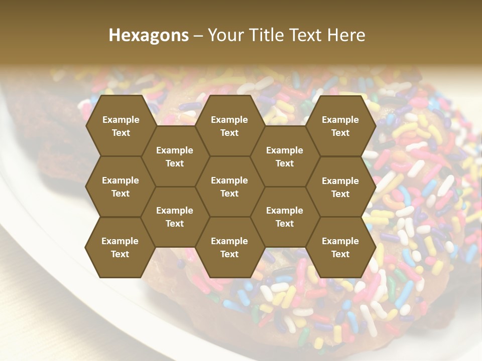 Festive Donuts With Rainbow Sprinkles. PowerPoint Template