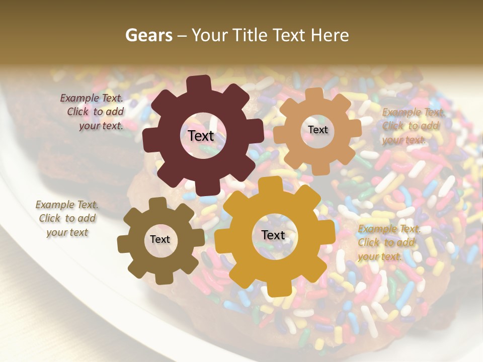 Festive Donuts With Rainbow Sprinkles. PowerPoint Template