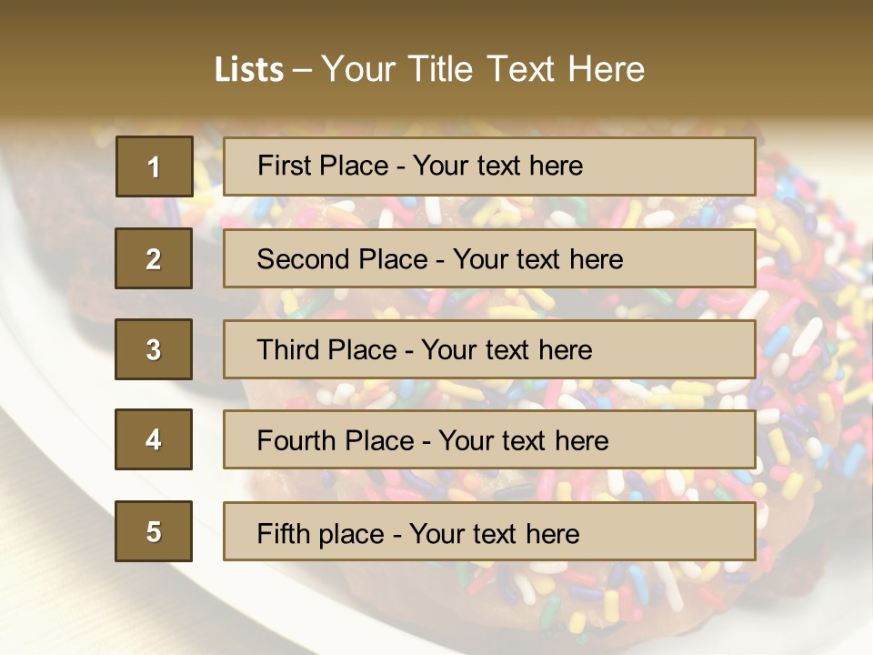 Festive Donuts With Rainbow Sprinkles. PowerPoint Template