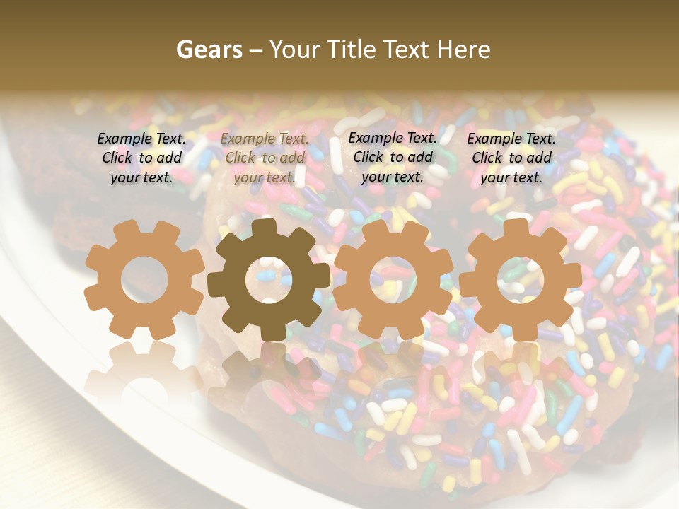 Festive Donuts With Rainbow Sprinkles. PowerPoint Template