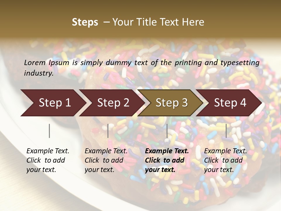 Festive Donuts With Rainbow Sprinkles. PowerPoint Template