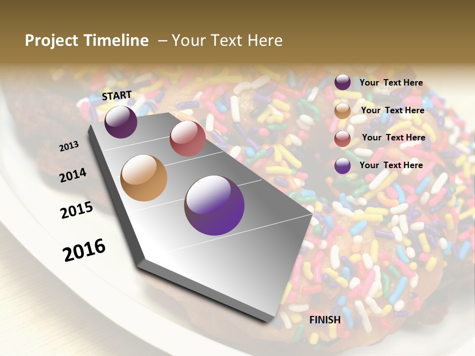 Festive Donuts With Rainbow Sprinkles. PowerPoint Template