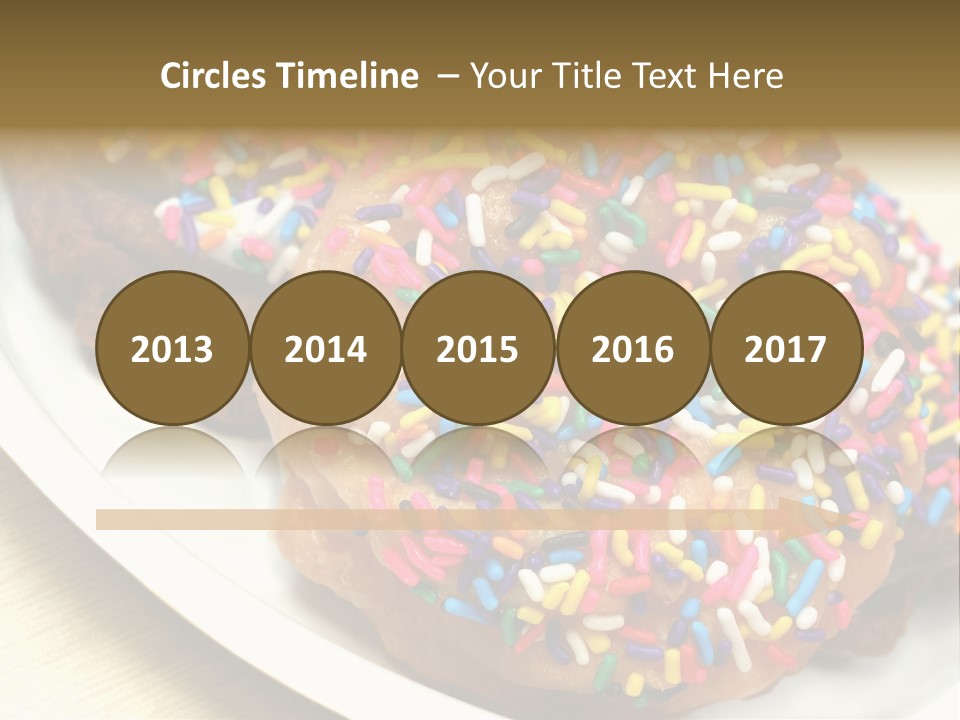 Festive Donuts With Rainbow Sprinkles. PowerPoint Template
