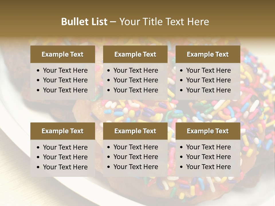 Festive Donuts With Rainbow Sprinkles. PowerPoint Template