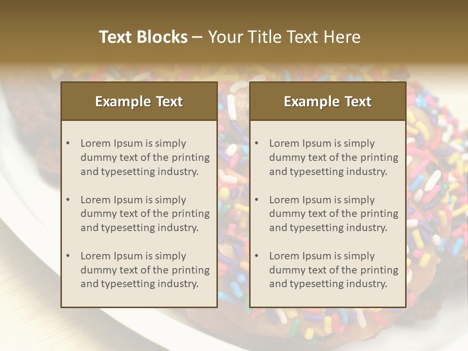Festive Donuts With Rainbow Sprinkles. PowerPoint Template