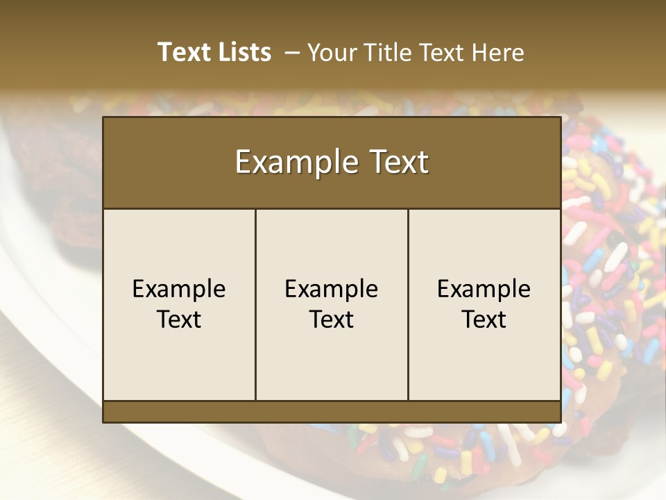 Festive Donuts With Rainbow Sprinkles. PowerPoint Template