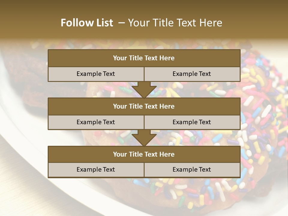 Festive Donuts With Rainbow Sprinkles. PowerPoint Template