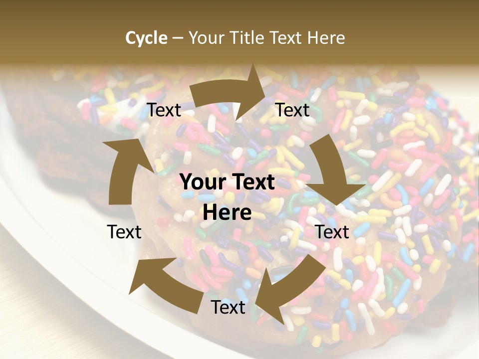 Festive Donuts With Rainbow Sprinkles. PowerPoint Template