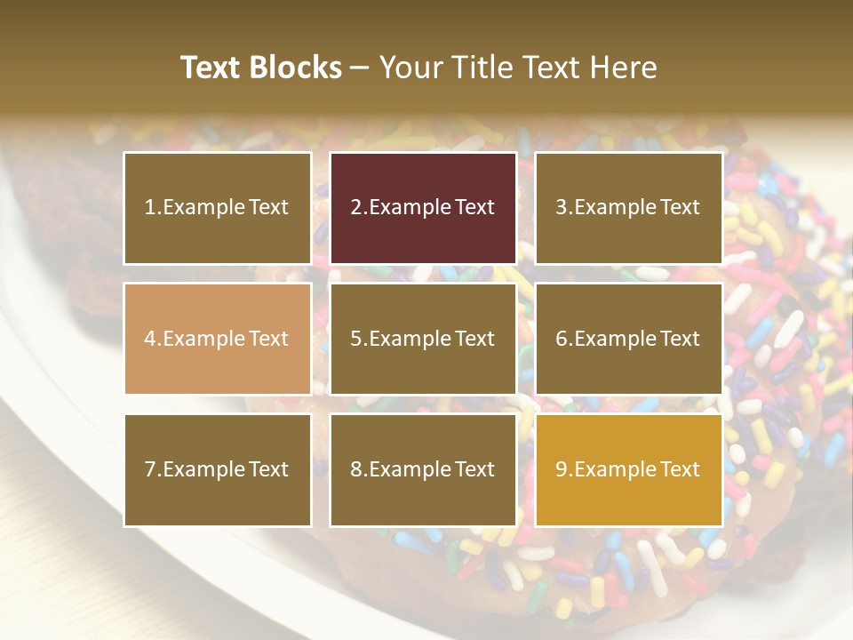 Festive Donuts With Rainbow Sprinkles. PowerPoint Template